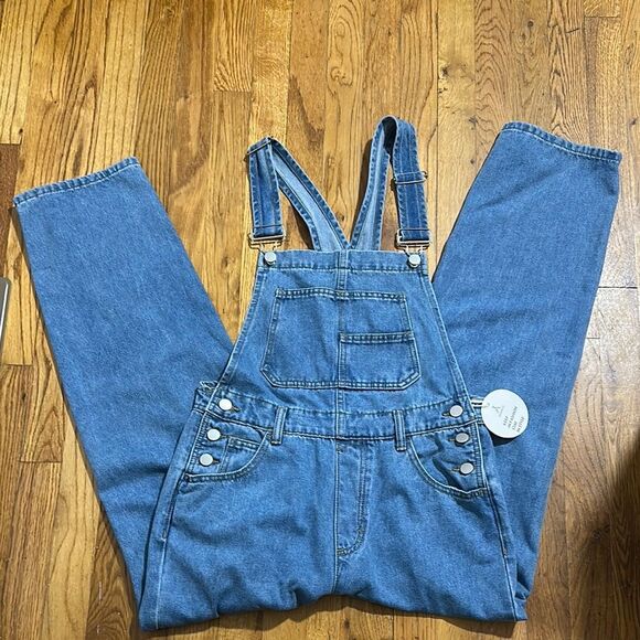 ANRABESS Blue Denim Overalls women’s sz small NEW with TAG soft denim - Picture 1 of 14